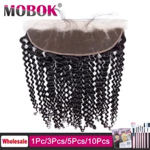 Мобок монгольский кудрявый 13*4 кружевной фронтальный свободный/средний/три части Швейцарский Кружевной фронтальный натуральный цвет Remy человеческие волосы