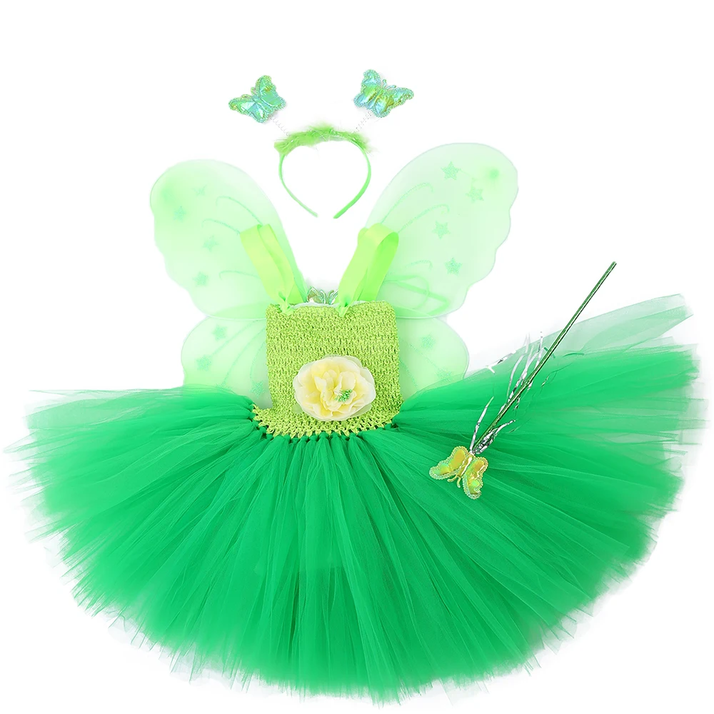 Tinkerbell/Волшебное платье феи на день рождения для девочек; детское платье-пачка принцессы Pixie для костюмированной вечеринки с крыльями; Пасхальный комплект одежды на заказ