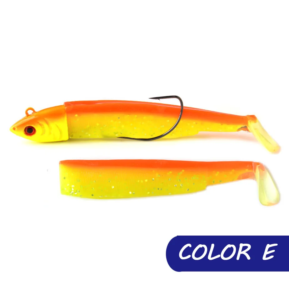 color E 15 г 30 г джиг голова Мягкая приманка Техасский Черный Гольян с 2/0 крючки для Червяков Swimbait весло хвост рыболовные приманки для окуня приманки-Воблеры - Цвет: color E