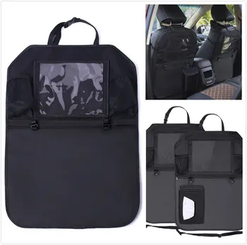 

Universal Car Seat Back Organizer With Paper Towel Box Multi-Pocket Storage Bag Tablet Kick Mat Car Accessories