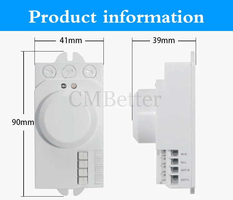 Microwave Radar Sensor Switch Auto Induction Microwave Motion Sensor Detector For energy saving lighting ,Fluorescent and led (2)
