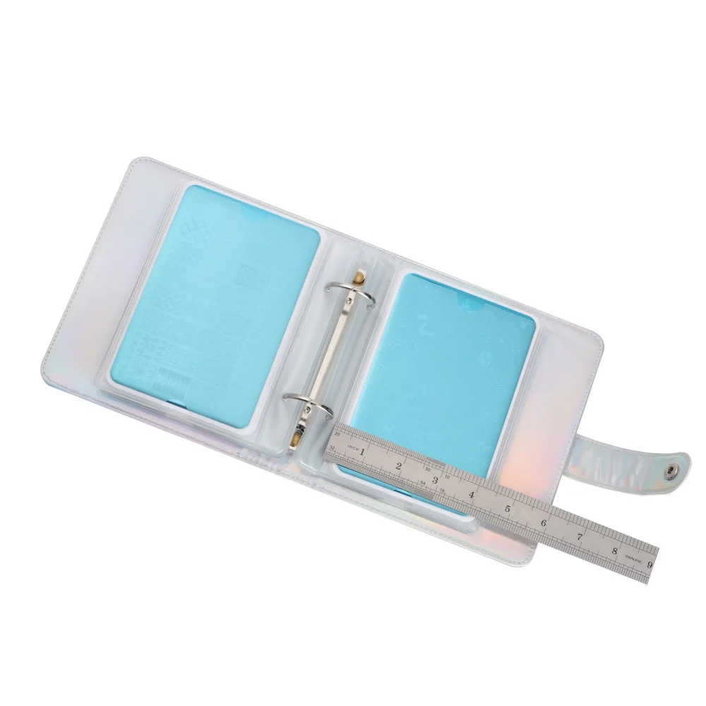 Slots Moda Unha Carimbar Placa Titular Case Laser Prata Prático Vazio Retângulo Placas Organizador Manicure Selo Kit 20 4 Cheap Modelos de unha artística