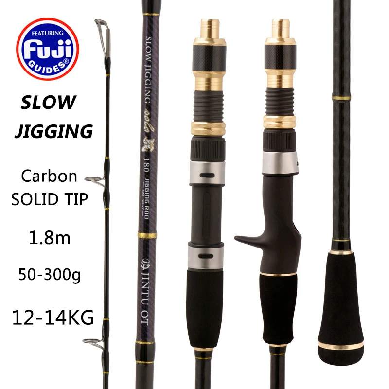 All Fuji Slow Jigging Fishing Rod 1.8m Solid Carbon Tip Offshore Boat