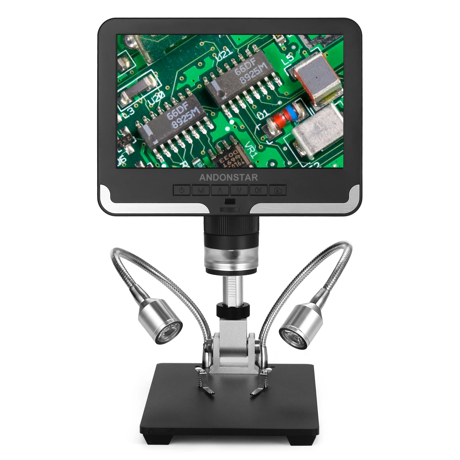 Andonstar AD206 7'' FHD LCD 200X Digital Microscope 3D Effect Magnifier Tool for PCB Check CPU BGA Soldering Watch/Phone Repair