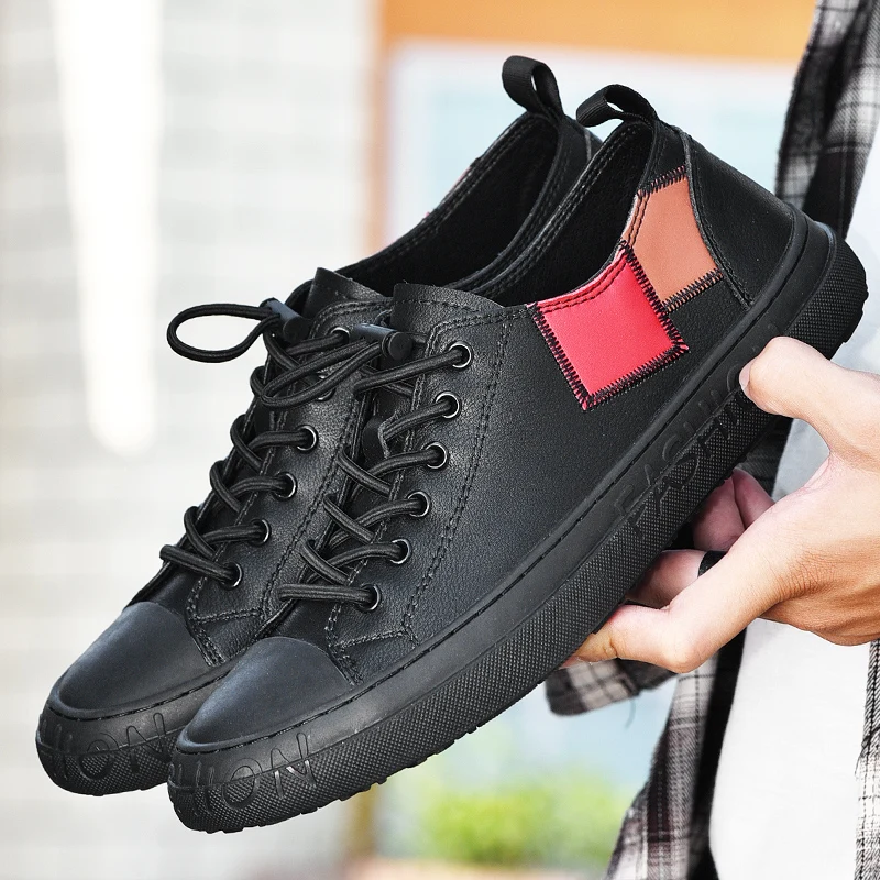 

New Men Genuine Leather Casual Shoes Lace Up Fashion Male Shoes Leisure Comfortable Shoes