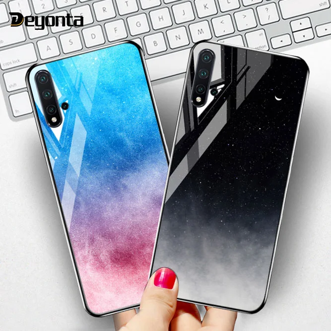 

For Huawei P20 Lite P30 Pro Nova 5i 5 Case Star Space Silicone Tempered Glass Cases for Huawei Honor 8X 8A 9 10 Lite Cover Coque