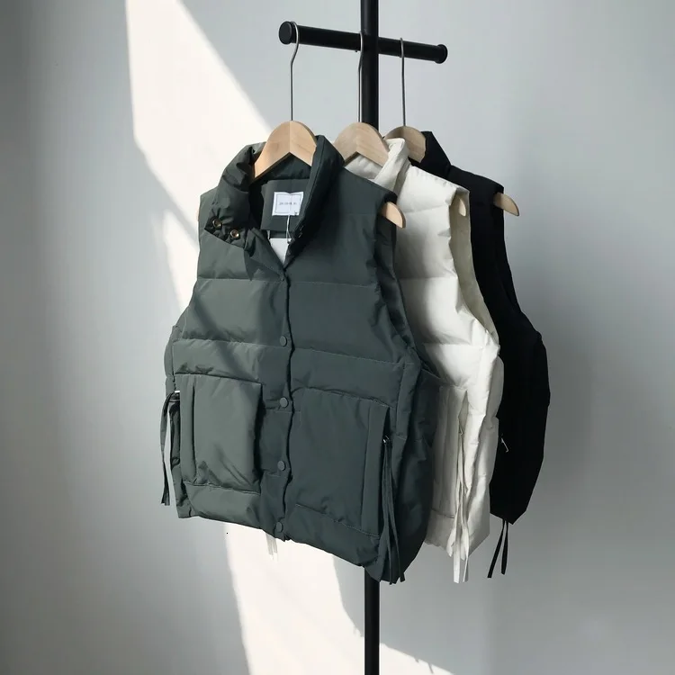 Mooirue Зима Осень Harajuku парка жилет куртка женская без рукавов хлопок Ins свободный уплотненный хлопковый жилет свободный хлопок