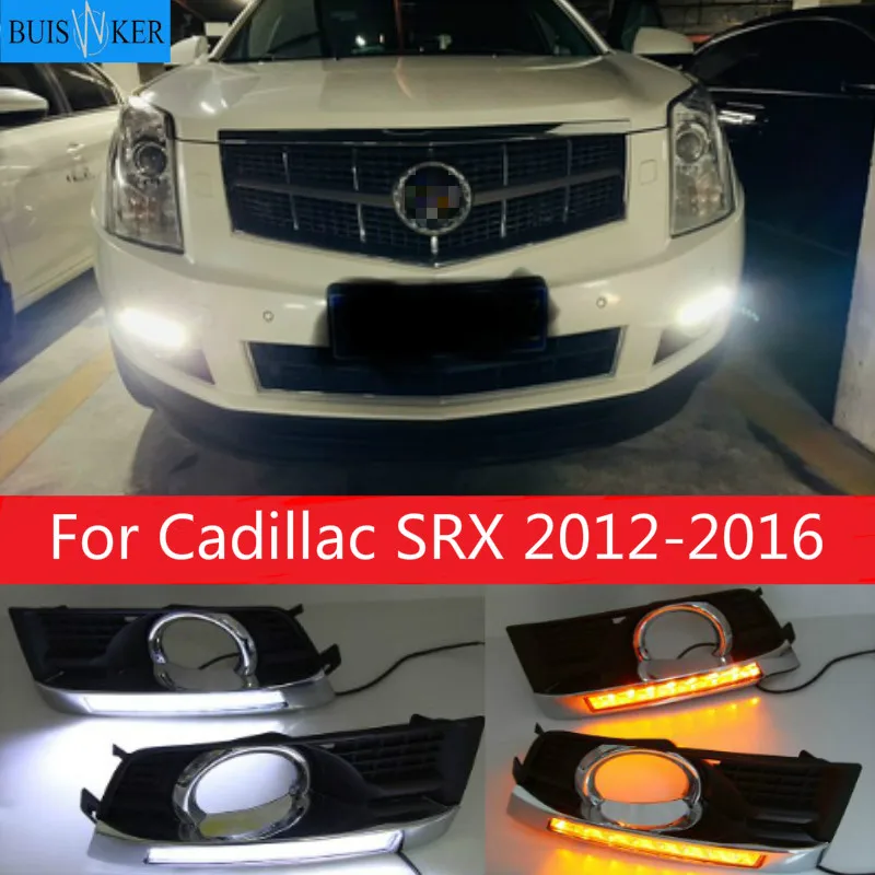 

Дневные ходовые огни для Cadillac SRX 2012-2016, модернизированные дневные ходовые огни, светодиодный светильник передние противотуманные фасветильник