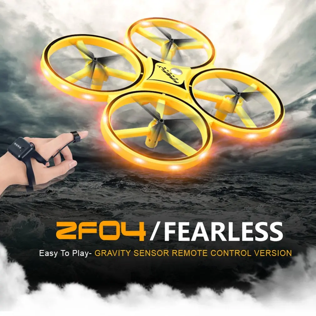 

ZF04 2.4G Remote Control Watch Four-axis Interactive Infrared Aircraft G-Sensor UAV Take-Off Induction Light Aircraft Vehicle