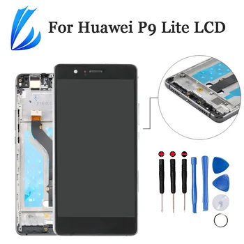 

Grade AAA LCD Assembly For Huawei P9 Lite Display Touch Screen P9 Lite LCD Replacement Part Digitizer Frame+Tools