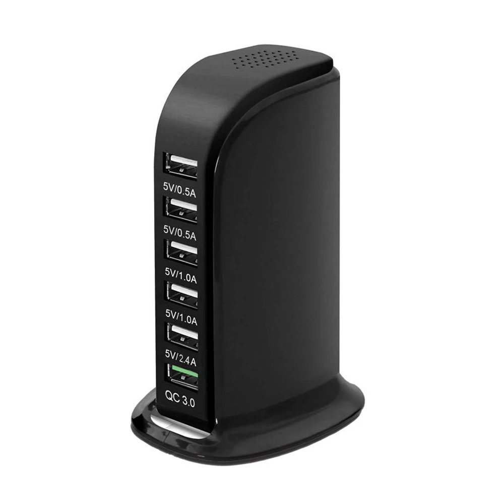 Настенное зарядное устройство USB с 6 портами, настольная Быстрая зарядка 3,0, usb зарядная станция, зарядное устройство для путешествий, быстрая зарядка смартфонов, планшетов и многое другое