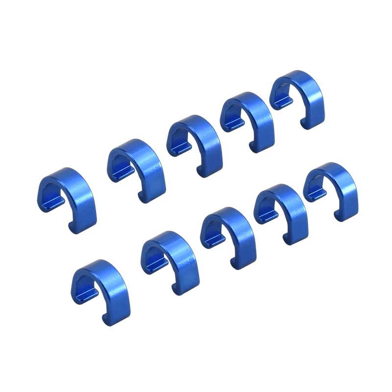 Blue 10pcs 10 шт./лот MTB велосипедная Рама u-образная Пряжка для тормозного кабеля Корпус шланга переключатель кабеля Кнопка направляющие стационарная труба зажимы - Цвет: Blue 10pcs