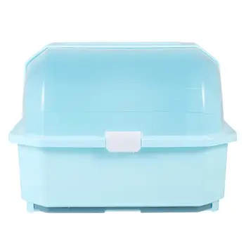 

1 Pc Multifunctional Plastic Kitchen Dish Drying Rack Storage Rack with Lid