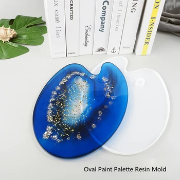 

Handmade Paint Palette Resin Casting Mold 10 x 8 Inches Oval shape Art Palette Resin Mold DIY Art Craft Painting Molds