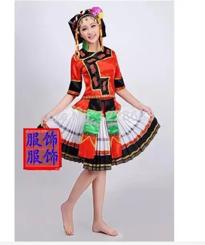 Новинка размера плюс женские красные Древние Традиционные китайские танцевальные костюмы Miao hat платье Miao одежда/Hmong одежда