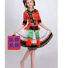 Новинка размера плюс женские красные Древние Традиционные китайские танцевальные костюмы Miao hat платье Miao одежда/Hmong одежда