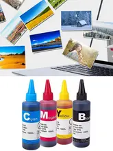  100ml Printer Ink for Canon For Epson For Hp For Brother Ink Refill  Bottle 4 Color Dye Ink Paint Printer Ink 