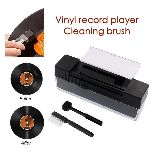 Limpiador de discos de vinilo 2 en 1 LP, cepillo de limpieza Pro, eliminador  de polvo para giradiscos, eliminador de residuos de huellas dactilares -  AliExpress