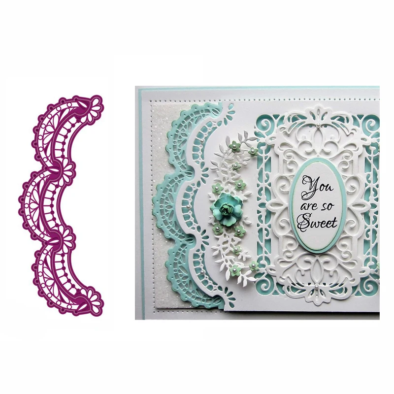 Wave Dies Frame Metal Cutting Dies for Card Scrapbooking Embossings Ed6E