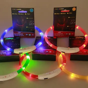 

Rechargeable USB LED Flashing Light Band Belt Safety Pet Dog Collar New