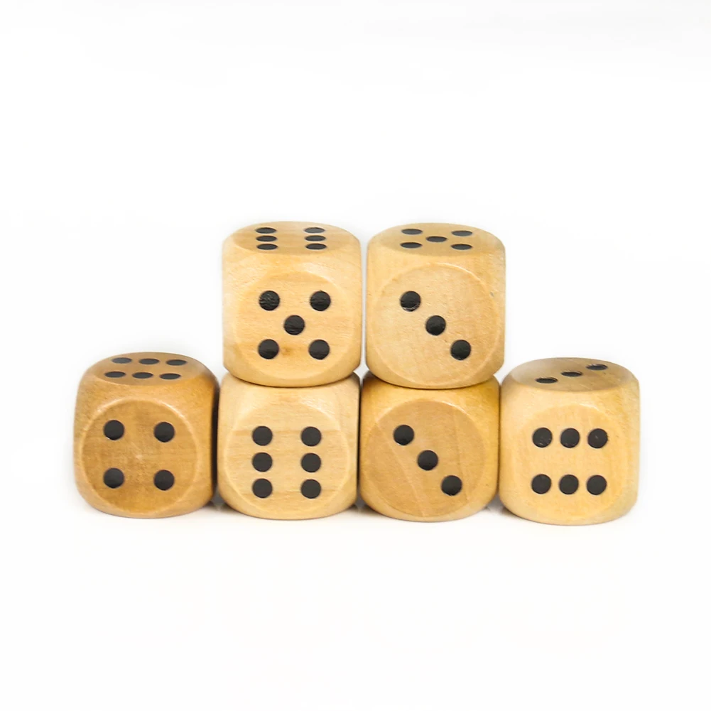 Game Dice Dice Set Acrylic Dice 5PCS 20mm Wooden Dice Point D6 Cubes Round Corner 6 Sided Bar Pub Club Party Kid Toys Board Games Dice For Adults