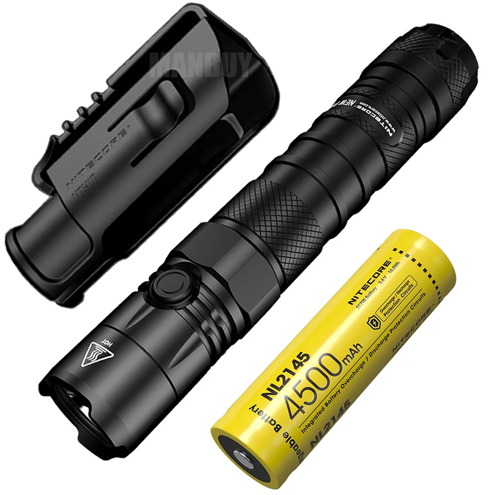 NITECORE NEWP12 фонарик NL2145 21700 Перезаряжаемые Батарея 1200 LMs CREE XP-L HD V6 светодиодный+ кобура для быстрого извлечения оружия для повседневного использования