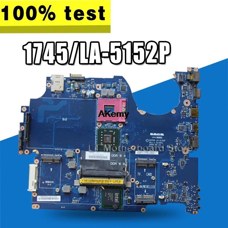 Для For DELL Studio 1745 материнской платы ноутбука KAT00 LA-5152P CN-0G913P 0G913P G913P 100% полностью