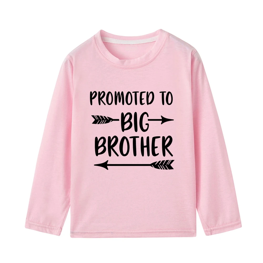Детская футболка с надписью «Big Brother»; топы для мальчиков; Осенняя рубашка с длинными рукавами для маленьких мальчиков; повседневная детская одежда; футболки для девочек - Цвет: 42X3-KLTPK-