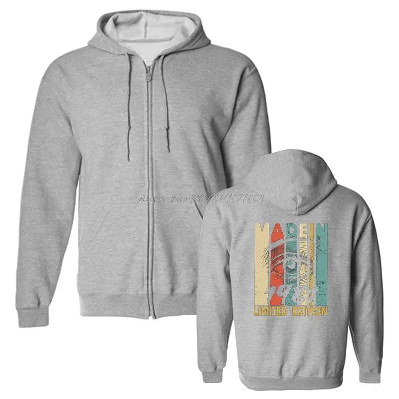 Stilvoller Herren-Kapuzenpullover im Retro-Stil, hergestellt im Jahr 1981, Geburtstagsgeschenk, Unisex, Herren-Fleece-Hoodies, Kapuzenpullover, Harajuku-Streetwear – Detail 5
