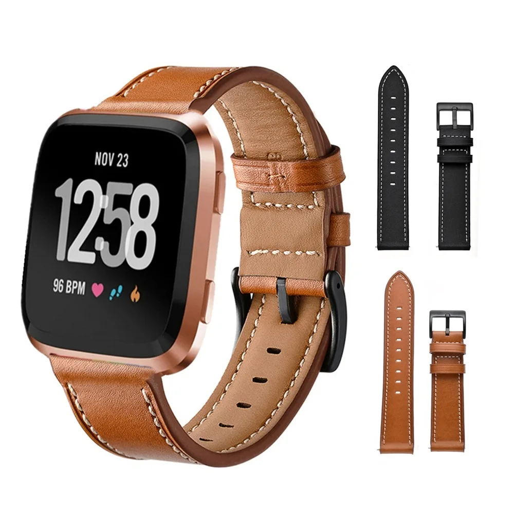 

Genuine Leather Wrist Strap For Fitbit Versa 2 Replacement Bracelet For Fitbit Versa Lite Smart Watch Band Accessories