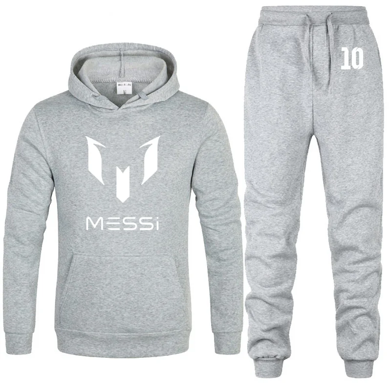 Мужские толстовки с принтом Месси; спортивная одежда; мужские толстовки; повседневные флисовые толстовки унисекс; Harajuku; Спортивный костюм; мужские толстовки с капюшоном; брюки; костюм из 2 предметов - Цвет: 812