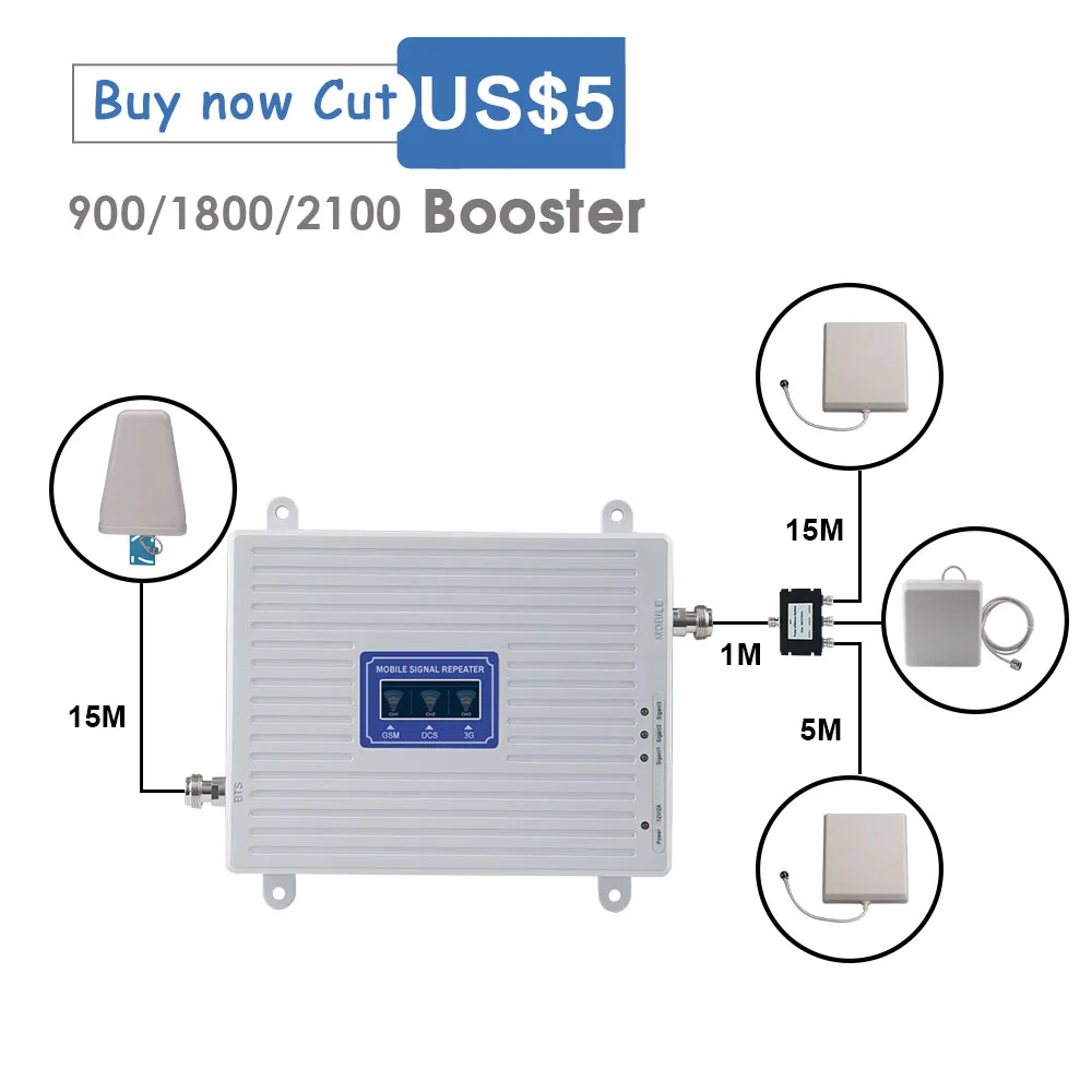3 шт. усилитель сотовой связи GSM 2g 3g 4g 900 МГц 1800/2100 дБ|Усилители сигнала| |