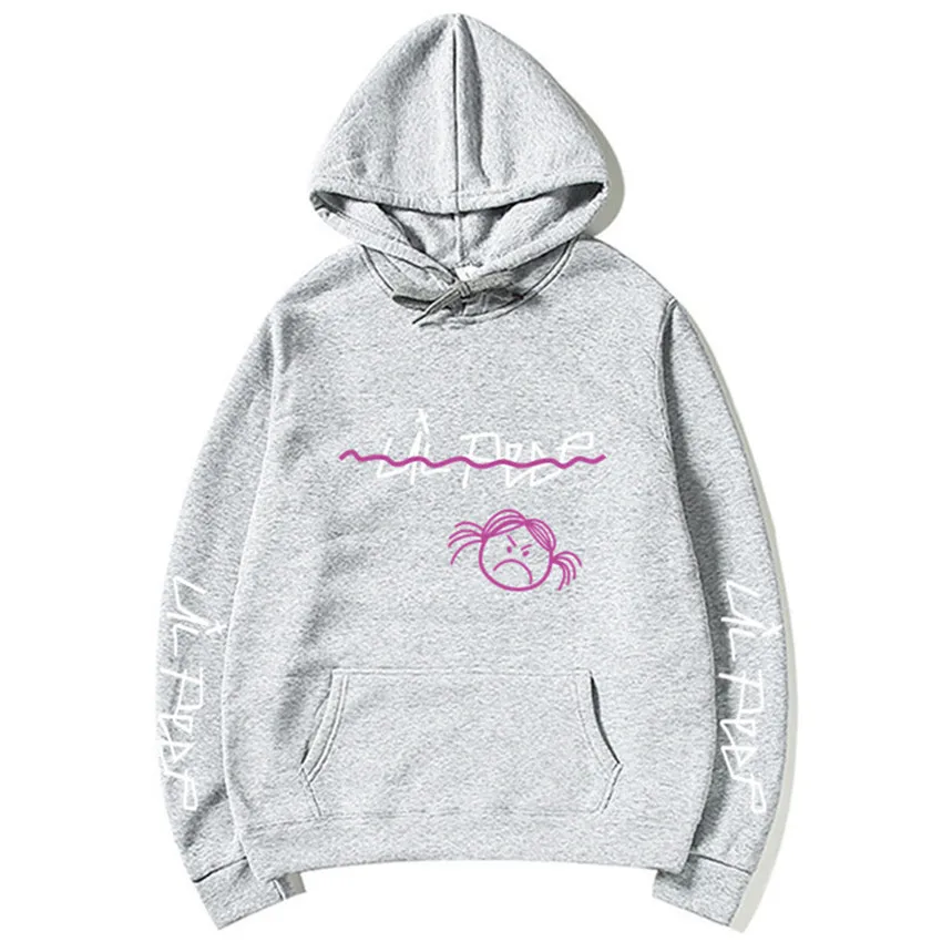 Lil Peep Hoodies Love lil.peep men Sweatshirts Hooded Pullover sweatershirts male/Women sudaderas cry baby Men Hoodie Streetwear - Цвет: Light gray