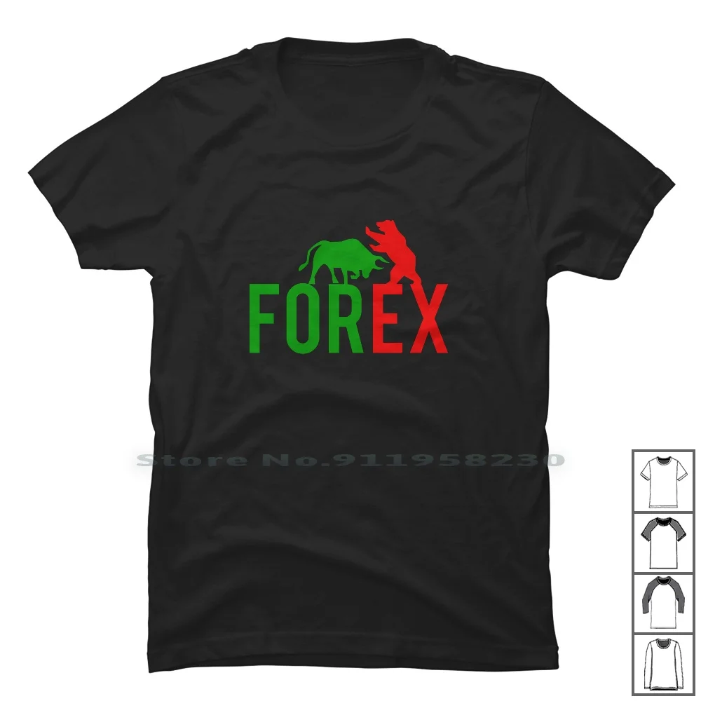 Forex Bear Vs Bull Love Forex T Shirt 100% Cotone Quotes Lover Love Bull Bear Rex Ear Love