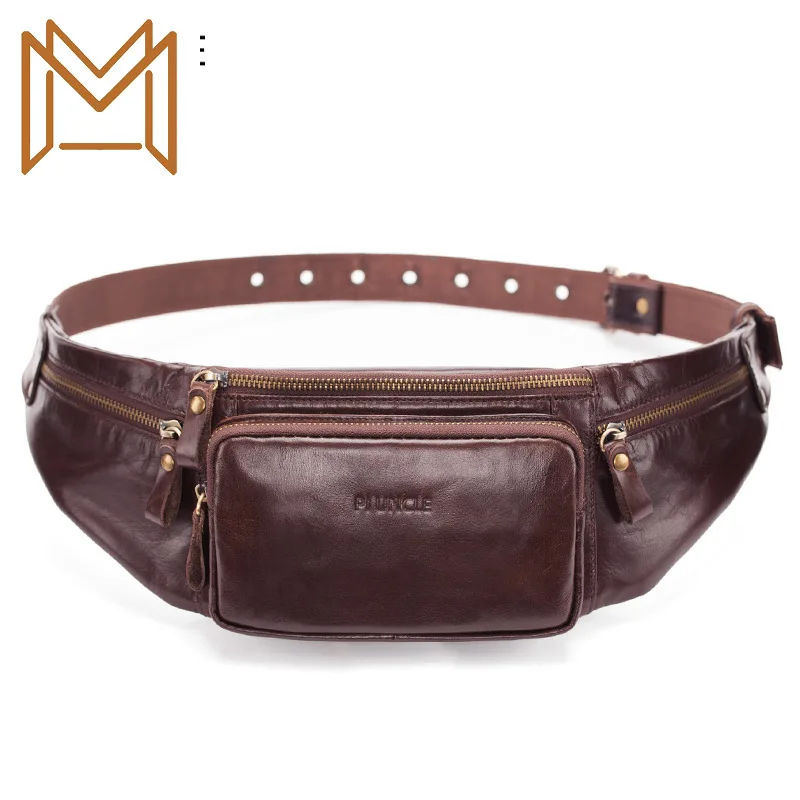 

Skin Man Pocket Head Layer Cowhide More Function Single Shoulder Satchel Chest Package