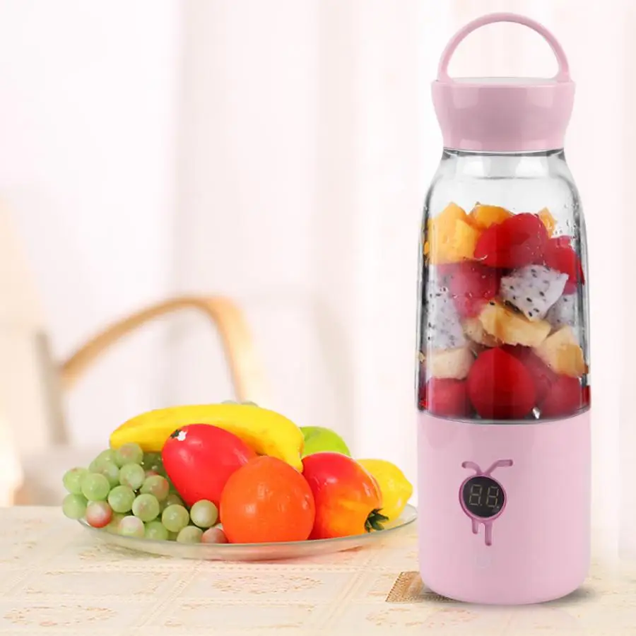 

420ml 6 Blades Portable Electric Fruit Juicer Home USB Rechargeable Smoothie Maker Blenders Machine Sports Bottle Juicing Cup