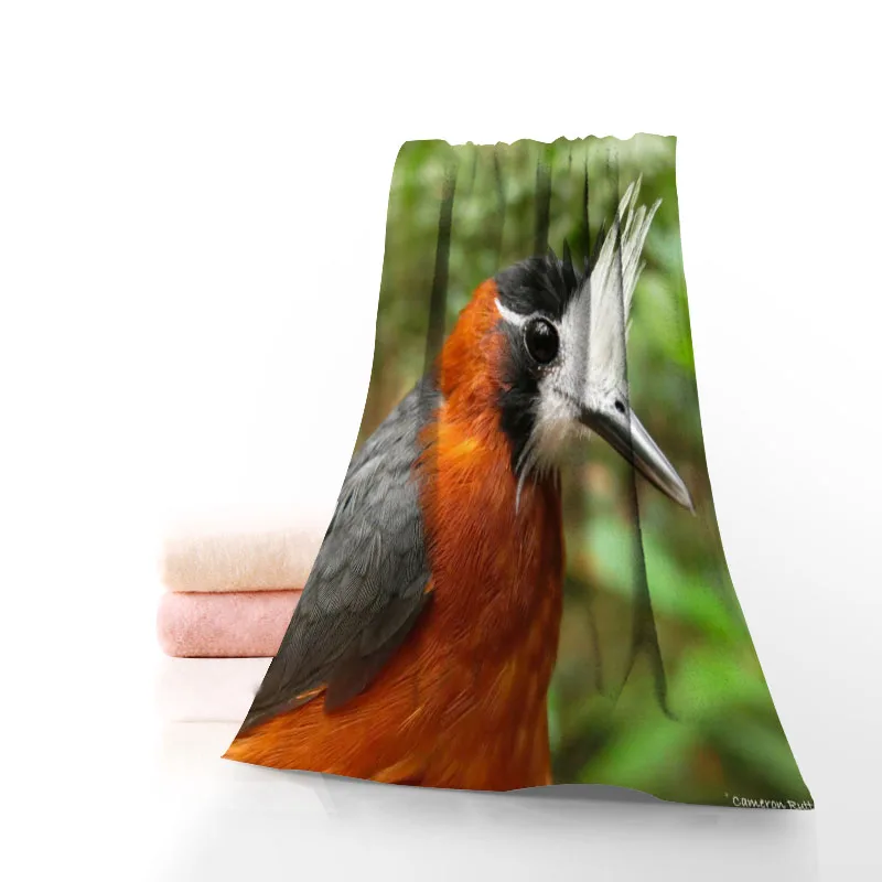 

Custom Rare Birds Bath Washcloth Home Textile Travel Hand Face Towel Microfiber Fabric Bathroom Towels Size 35x75cm