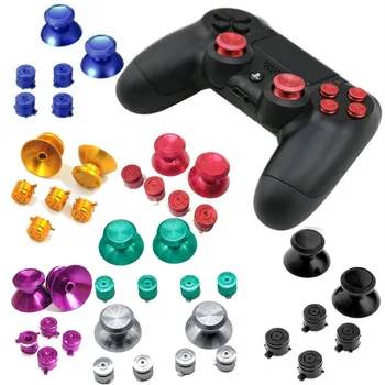 

Metal Analog Joystick ThumbStick Grip Caps+ABXY Buttons Repair Part for Sony Playstation Dualshock 4 PS4 DS4 Gamepad Controller