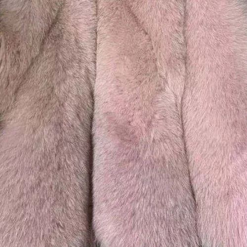 Женское пальто из натурального Лисьего меха короткая зимняя меховая куртка Верхняя одежда Акция Теплые Длинные рукава натуральный синий лисий мех пальто - Цвет: Pink