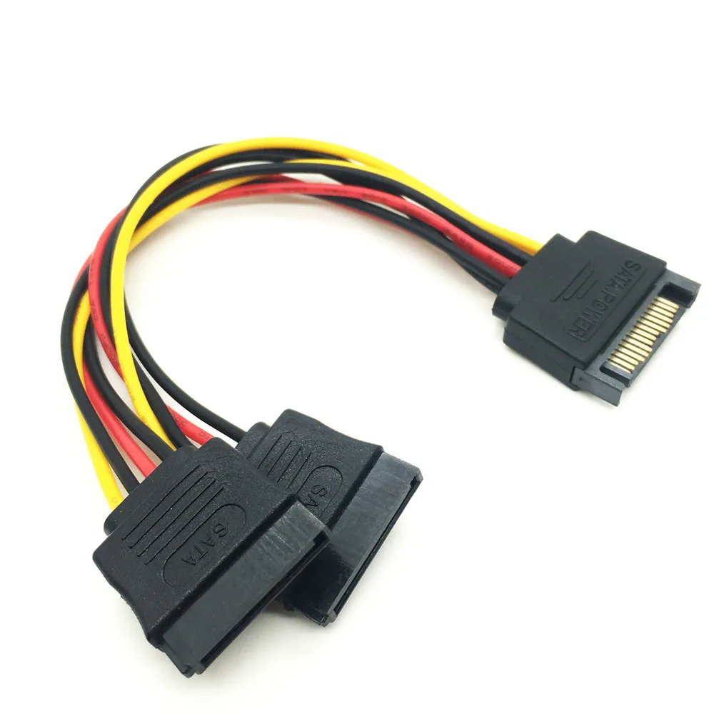 Удлинительный кабель 15pin Sata 1-2 порта s прямоугольный удлинитель с двумя штекерами