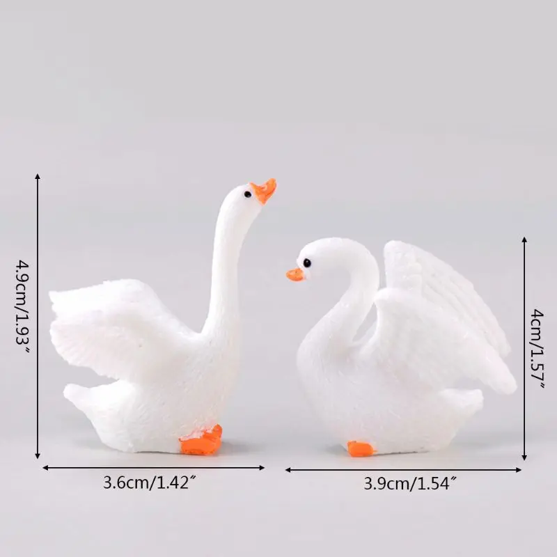 2 шт./компл. красивый белый лебедь смолы фигурка дома творческие ремесла миниатюрный Садоводство пейзаж DIY Украшение E65B