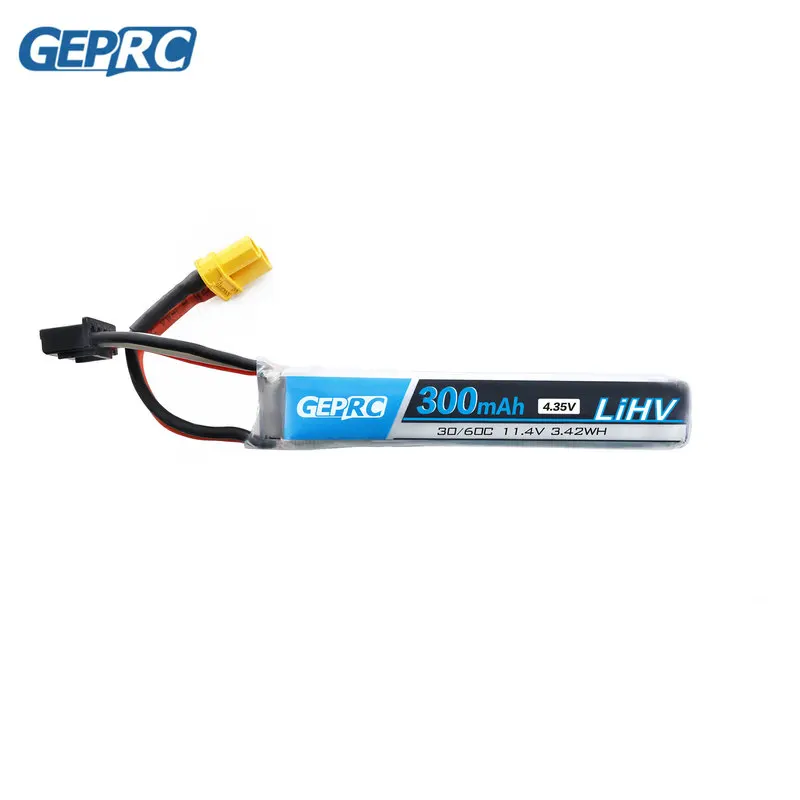 

4PCS GEPRC 300MAH 3S 11.4V 30C 60C HV Lipo Battery With XT30 Plug For Beta75X 3S Beta65X 2S Whoop RC FPV DroneCine Whoop