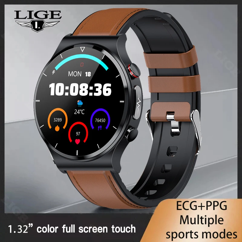 LIGE 2022 Smart Watch Men IP68 Waterproof Wireless Charging Blood