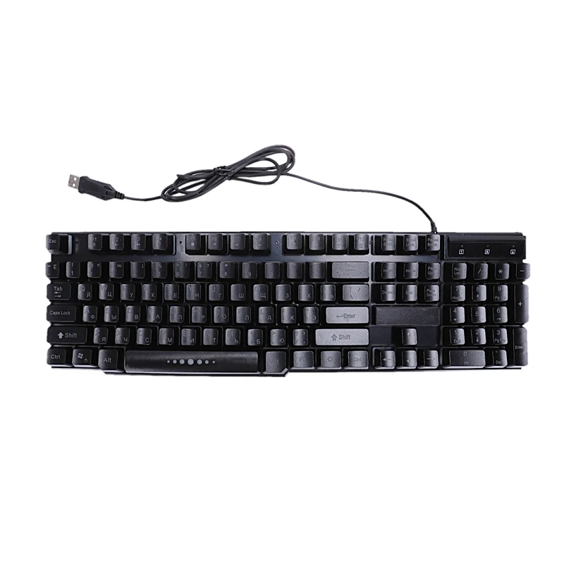 

Russian Keyboard Tri-Color Switchable Backlight Similar To Mechanical Sense Usb Line Game Keyboard