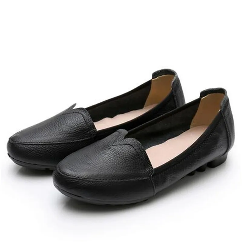 

Promotion Soft Genuine Leather Shoes Woman Flat Shoes 2022 New Autumn Shallow Mouth Soft Sole Non-slip Women Shoes Casual Flats