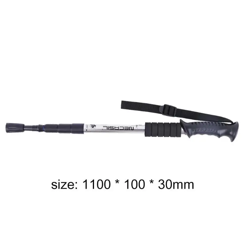 Trekking Pole 4 Sections Aluminum Telescopic Hiking Walking Stick Cane