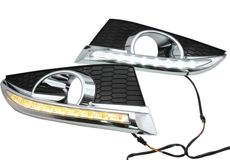 2 шт. для Chevrolet Captiva 2011-2013 Светодиодный дневной ходовой светильник DRL Автомобильная противотуманная фара 6000K белый светильник желтый светильник