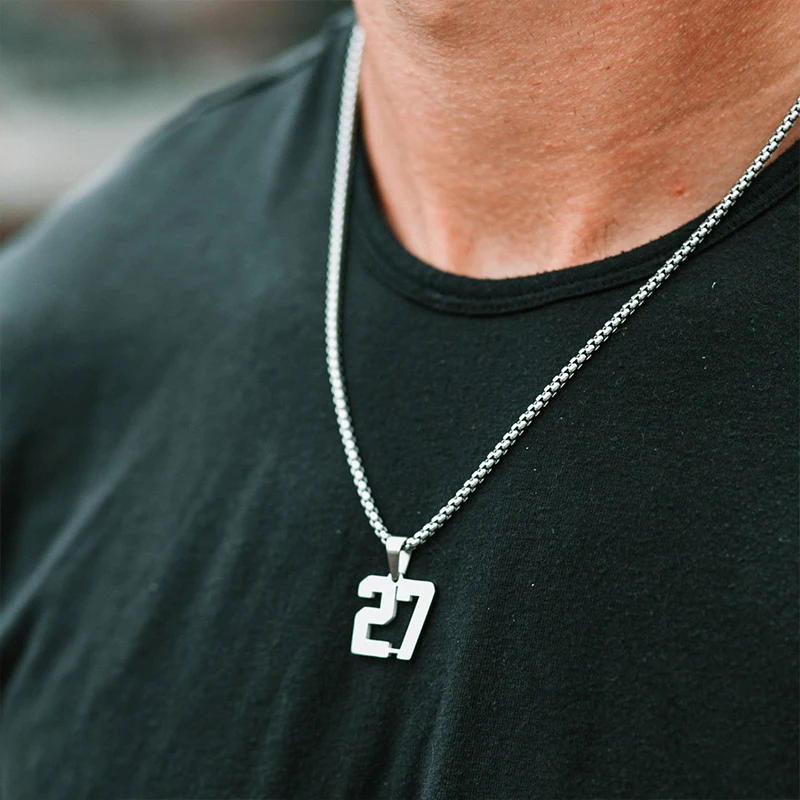 Custom Basketball Baseball Numeral Necklaces For Men Women Personalized Stainless Steel Jewelry Sportsmanship Gift For Boyfriend велокепка buff baseball cap low crown zire steel синий 2023 131299 909 10 00