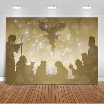 

Angel Cartoon Nativity Scene Birth Christmas Angle Photography Backgrounds Customized Photographic Backdrops for Photo Studio