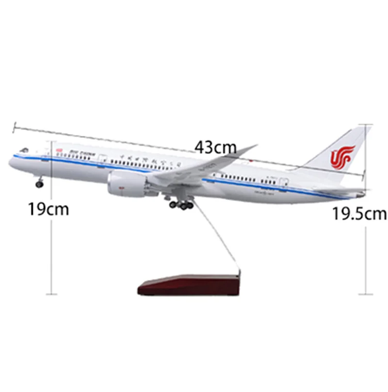 1/130 масштаб смолы Голосовое управление СВЕТОДИОДНЫЙ самолет Boeing 787 747 с светодиодный свет B787 B747 43 см модель самолета детская Подарочная коллекция